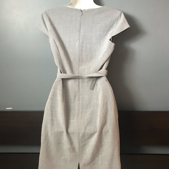 Calvin Klein Gray Cowl Neck Belted, Size 2 - Picture 3 of 6